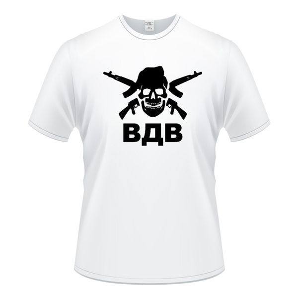 

novelty russian vdv skull ak-47 men t-shirts funny design printing cotton tees customized