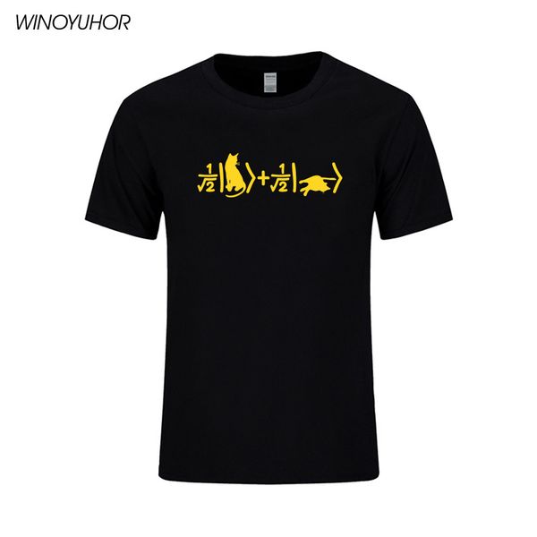 

cat t shirt quantum physics мужские футболки summer casual с коротким рукавом топы забавная печать хлопок тис