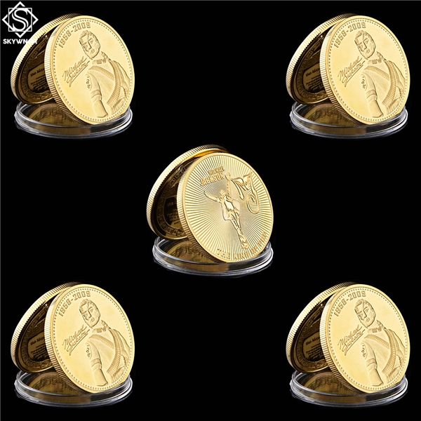 

5pcs the king of pop music super star michael jackson craft grammy winners gold plated collectible coin