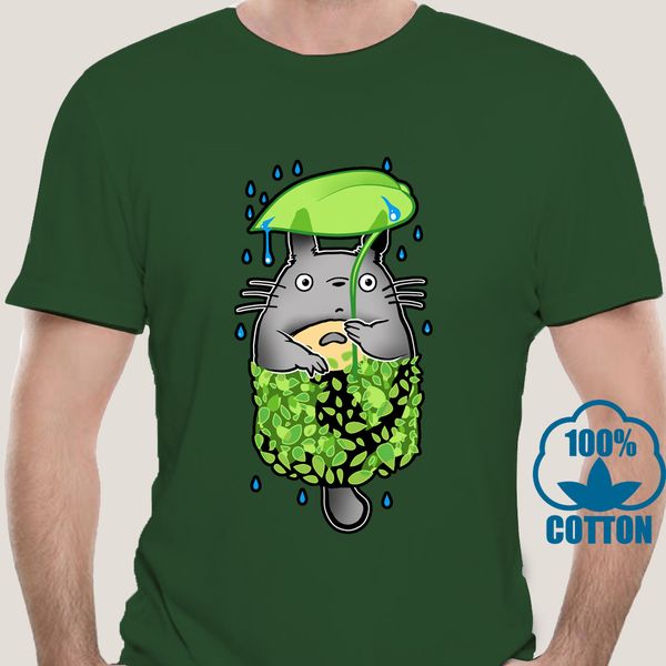 

3749a men short sleeve tshirt pocket totoro t shirt women t-shirt