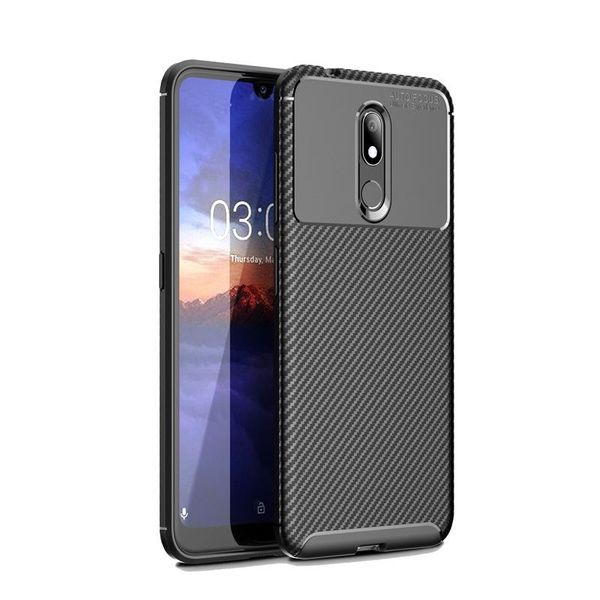 

anti-fall tpu phone case carbon fiber shock-proof phone cover frosted concise mobile phone protective back cover for nokia 3.2