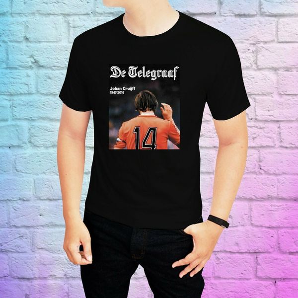 

johan cruyff 14 retro holland football player t-shirt dutch yohan ajax tee normal short sleeve cotton t shirts