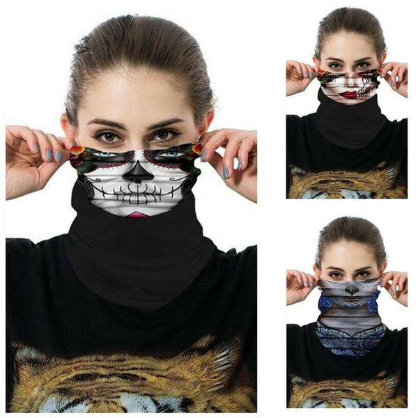 

polyester headwear magic scarf face headband scarf halloween summer multifunctional skeleton terror clown ghost h8f5, Black