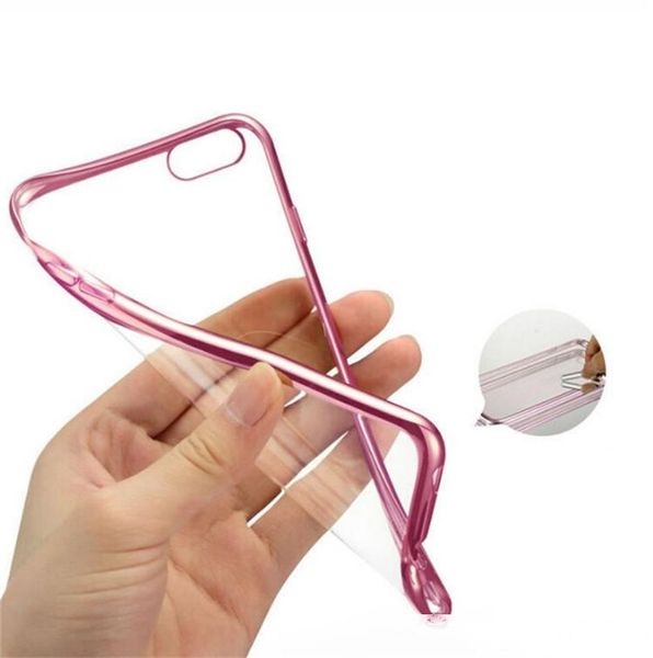 

luxury ultra-thin electroplating clear transparent soft tpu mobile phone back cover case for samsung galaxy s6