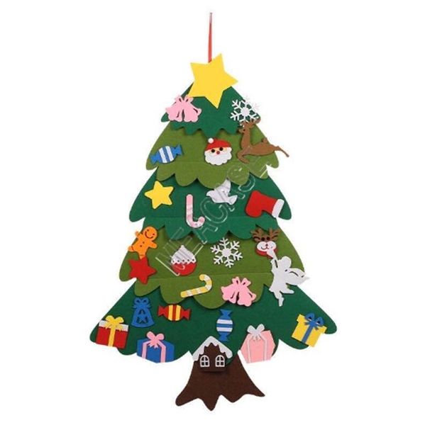 

christmas decoration xmas tree felt childrens diy christmas party props kids handmade article three-dimensional christmas tree felt d91402, Blue