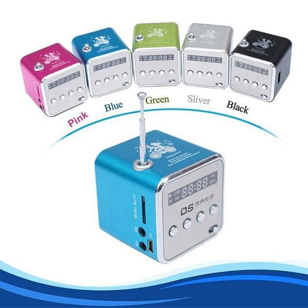

2016 portable td-v26 mini portable aluminum alloy usb speaker sound amplifier box fm radio support tf/sd card speaker
