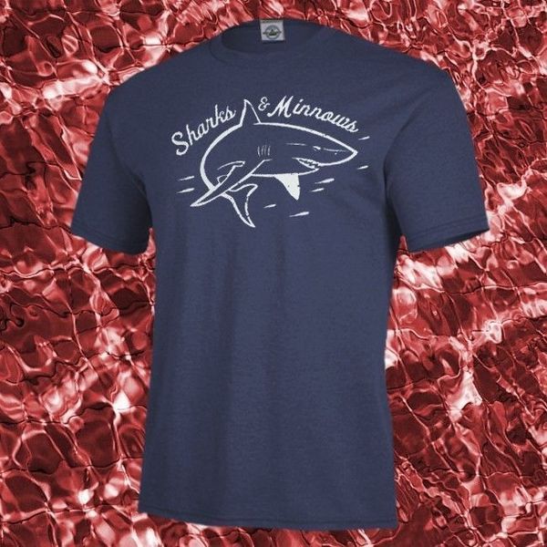 

fashion men t shirt brand new sharks & minnows shark shirt, mens & fitted womens, swimmer pool week tee shirt