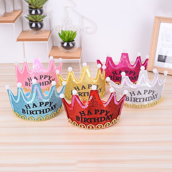 

party hats children birthday dress up supplies hat prince princess crown cake led light hoop headdress