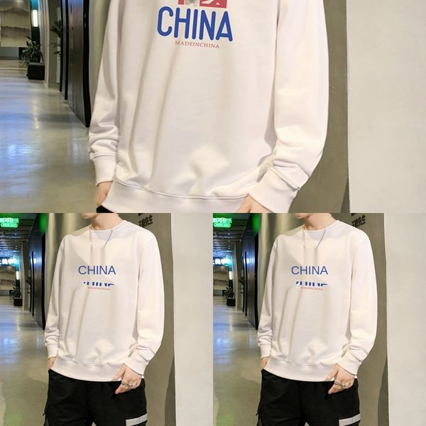 

korean style sweater men's trendy loose handsome autumn clothes men's round neck pulloversweater pullover casual student long slee, Black