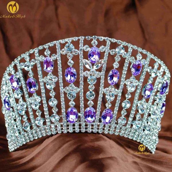 

lavender miss beauty pageant tiara/crown austrian rhinestones crystal wedding brides hair accessories prom parade party, Golden;silver
