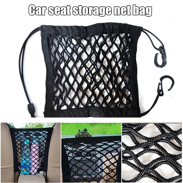 

car mesh organizer seat back net bag driver storage netting pouch between seats auto accessories car styling