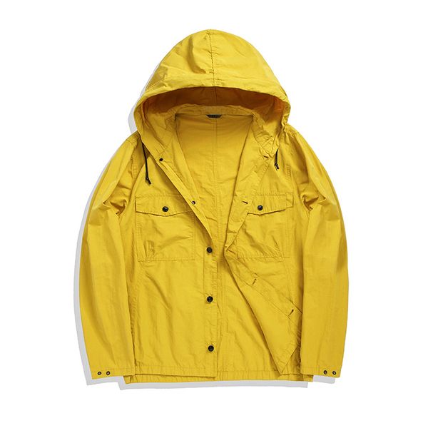 

stone pirates 2019ss simple solid color loose men's hooded jacket shirt casual daily wear coat ing, Black;brown