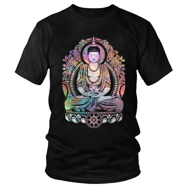 

retro cosmic bodhi tees for men print cotton t shirt crew neck short sleeved buddha t-shirt fashion summer meditation clothing