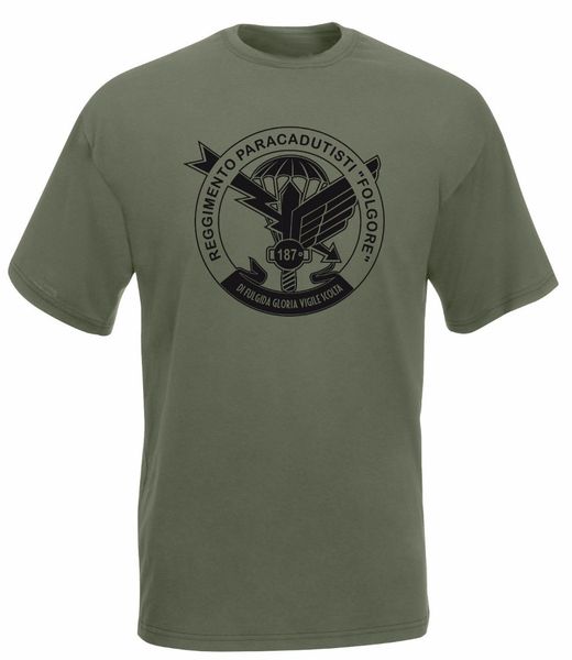 

mens new fashion o-neck stylish t-shirt j 1881 parachute regiment folgore motto 187slim t-shirts
