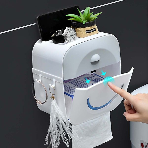 

portable toilet paper holders waterproof double paper tissue box wall mounted storage box paper holder for bathroom and toilet t200425