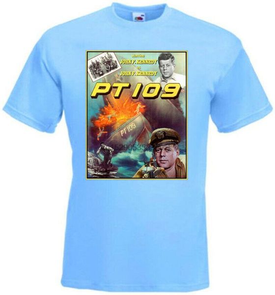 

pt-109 v6 t-shirt light blue movie poster j.f. kennedy все размеры s ... 5xl