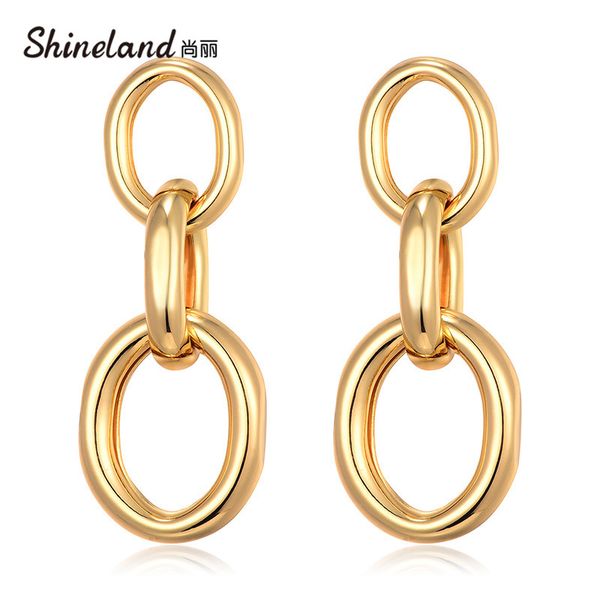 

dangle & chandelier shineland drop earrings for women girls trendy handmade geometric accessory lady metal jewelry female, Silver