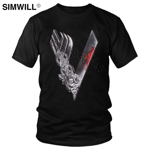 

men's v viking t shirt cool valhalla odin t-shirt ragnar lothbrok tee short sleeves pure cotton printed tshirt trend summer
