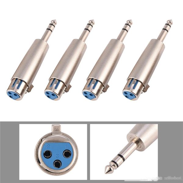 

4pcs 3-pin xlr female to stereo 6.35mm 1/4