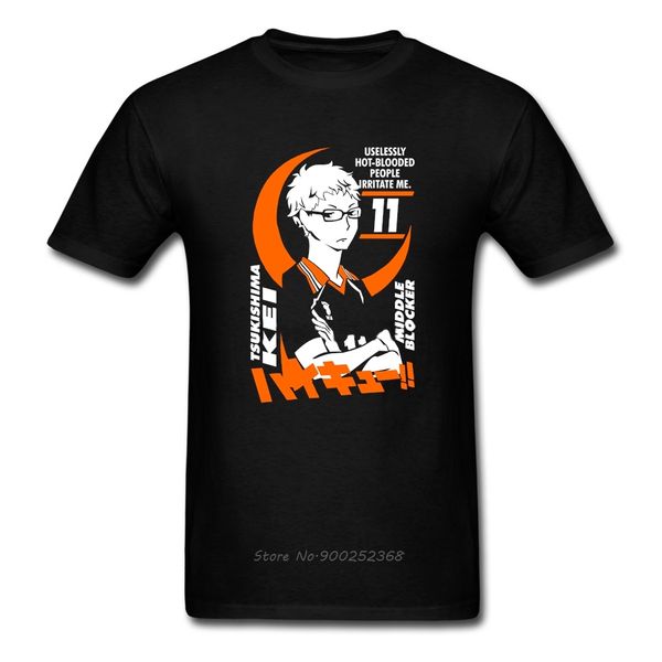 

цукисима kei haikyuu t рубашка таможенной с коротким рукавом мужская футболка o-образным вырезом хлопок смешная футболка забавный тис hip ho