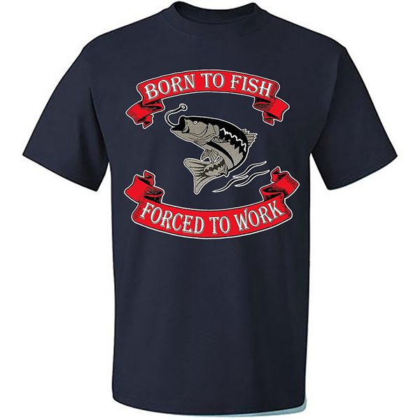 

2019 мода лето стиль tees born to fish принуждает работать смешные рыбалки рубашки футболочки