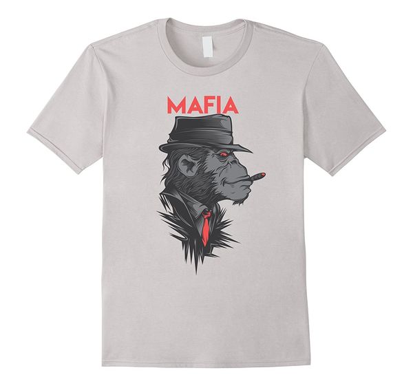 

2019 new summer fashion men tee shirt funny monkey t-shirt gorilla mafia casual t-shirt