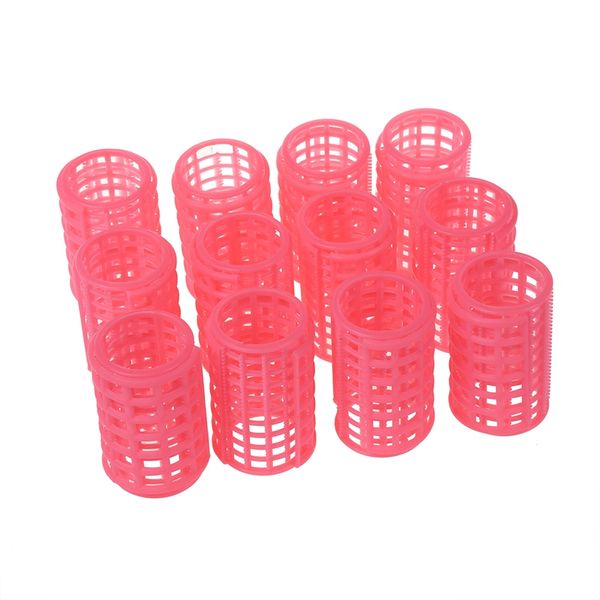 

hair accessories 12 pcs pink plastic makeup diy styling roller curlers clips