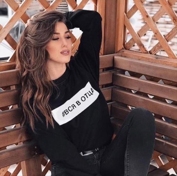 

new letter all in father russian print sweatshirt female harajuku long sleeve loose casual sweatshirt with russian inscription, Black