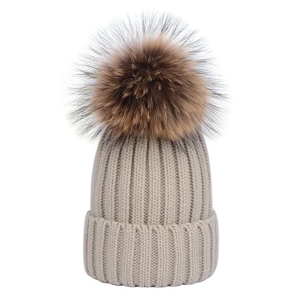 

fur brand hat raccoon fur pom pom hat wool women winter, Blue;gray