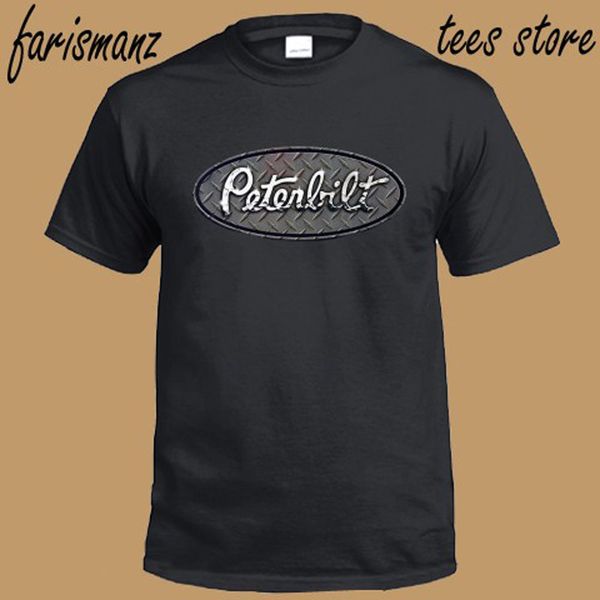 

new peterbilt trucks logo trucker men's black t-shirt size s to 3xl men short sleeve tee shirt wholesale