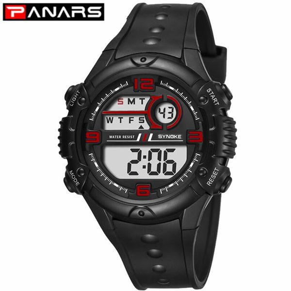 

panars men watches sports 50m waterproof digital watch casual male alarm luminous chronograph clock wrist watches for men, Slivery;brown