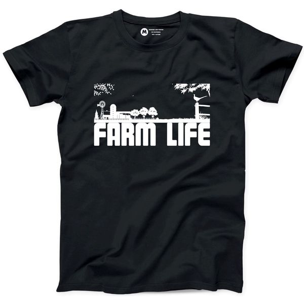 

2019 cool farm life tshirt 100% cotton new mens tee farmer work love animals country tee tee