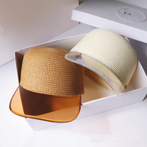 

woman pvc transparent straw hat outdoor bicycle sunhat creative lady sun hat candy color travel beach sunshade cap ljjt719, Blue;gray