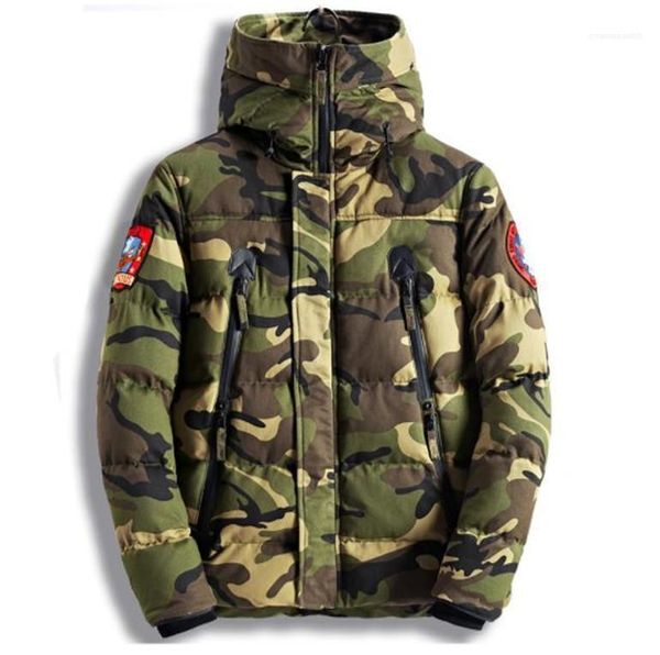 

fw outerwear camouflage designer men winter coats long sleeve hooded thick male cotton coats casual warm male, Black