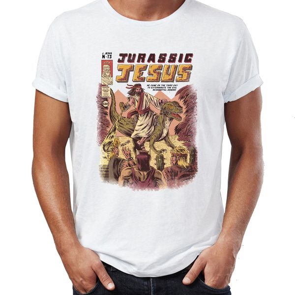 

мужская футболка jurassic иисус динозавр t rex высокий tee