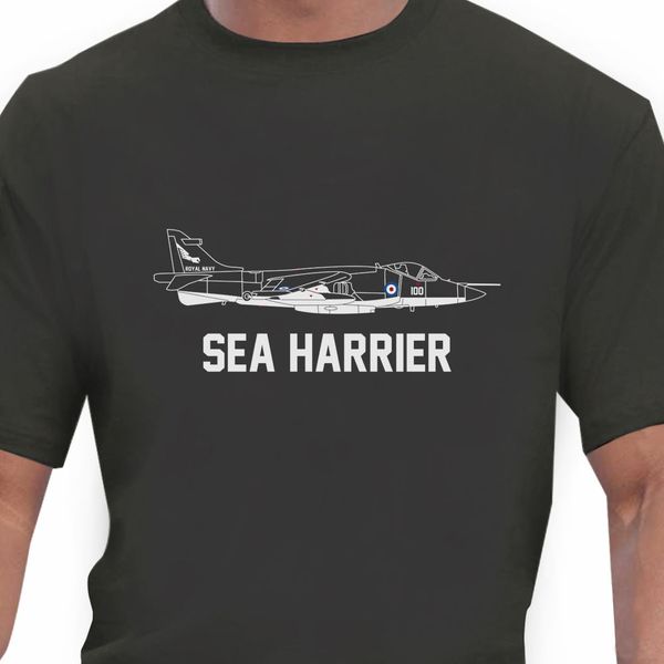 

2019 men's fashion character aeroclassic - royal navy sea harrier aircraft inspired blank t shirt 100% cotton