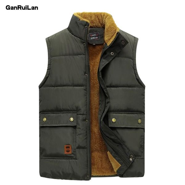 

2020 new autumn winter men vest male cotton thick warm waistcoat fleece thermal soft vests mens windproof sleeveless jacket 7xl, Black;white