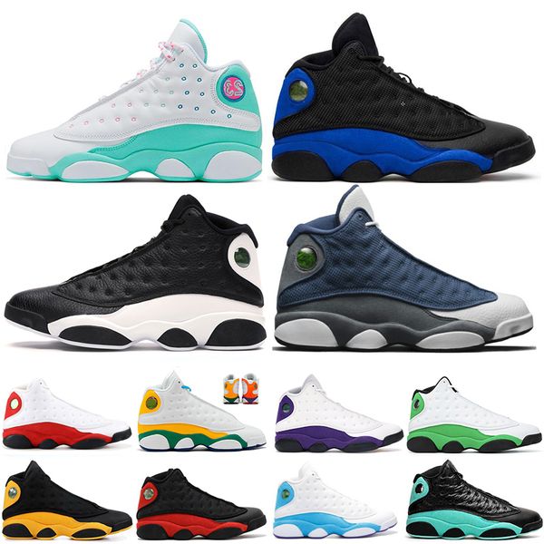 

mens 13 13s basketball shoes hyper-royal reflective aurora green lucky green flint black cat playground men shoes sneaker trainers 5.5-13