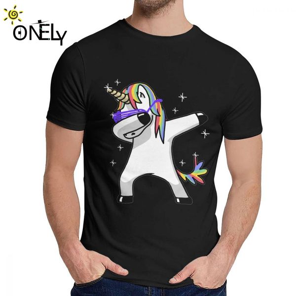 

soft dabbing unicorn shirt dab hip hop funny magic t-shirt man's 2019 new young style o-neck tee