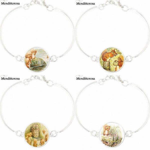 

ej glaze bracelet bangle lovely daughter sister for women girl gift tale of squirrel nutkin, Golden;silver