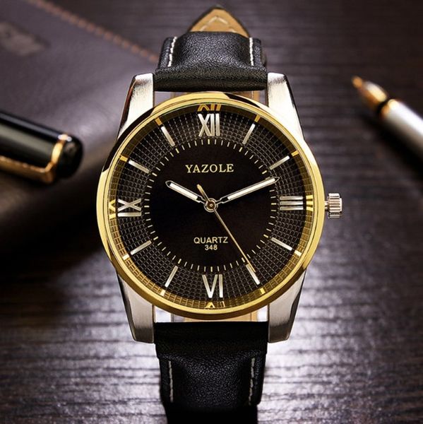 

yazole fashion business men watch life waterproof premium luminous hands durable quartz movement relogio masculino 348, Slivery;brown