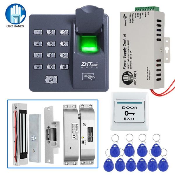 

fingerprint access control system kit biometric reader with magnetic lock dc12v power supply 10 rfid keyfobs for entry safe