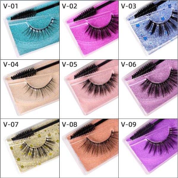 

fashion thick false eyelashes natural long with brushes hand made fake lashes eye makeup accessory reusable eye lashes extensions dhl