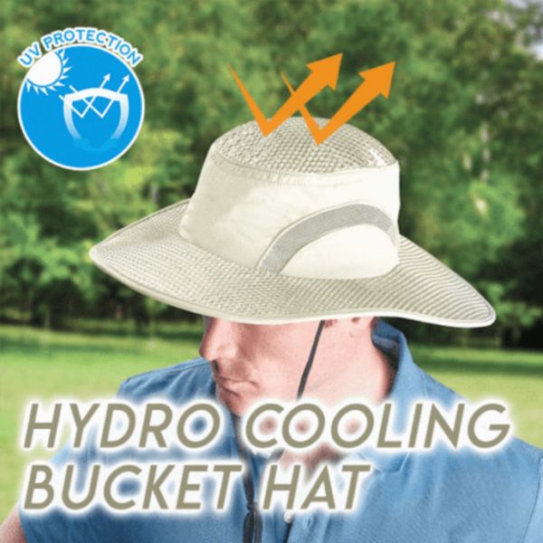 

wide arctic cap cooling cap sunscreen hydro cooling bucket hat uv protection cool protected without logo, Blue;gray