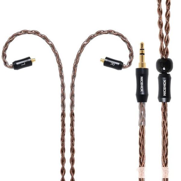 

heap earphone accessories nicehck 8 core high purity copper cable mmcx/2pin 3.5/2.5/4.4mm plug for tfz zs10 zsx zsn c10 c12 c16 v90