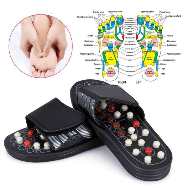 

feet massage slippers foot reflexology acupuncture therapy massager walk stone shoes acupuncture cobblestone sandal