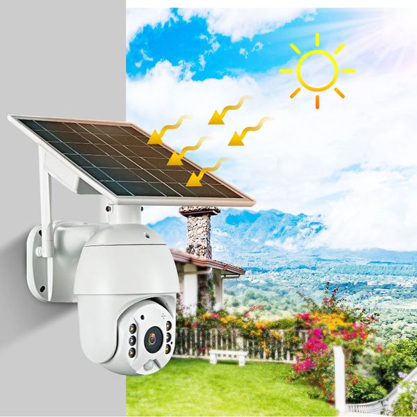 

solar powered ip wifi ptz camera 1080p low power consumption wireless speed dome battery support colorful night vision as-iptz816sp