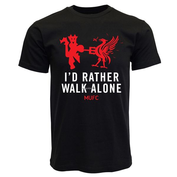 

i'd rather walk alone mens t shirt graphic tee cotton shirts casual ,football soccer man pogba lukaku