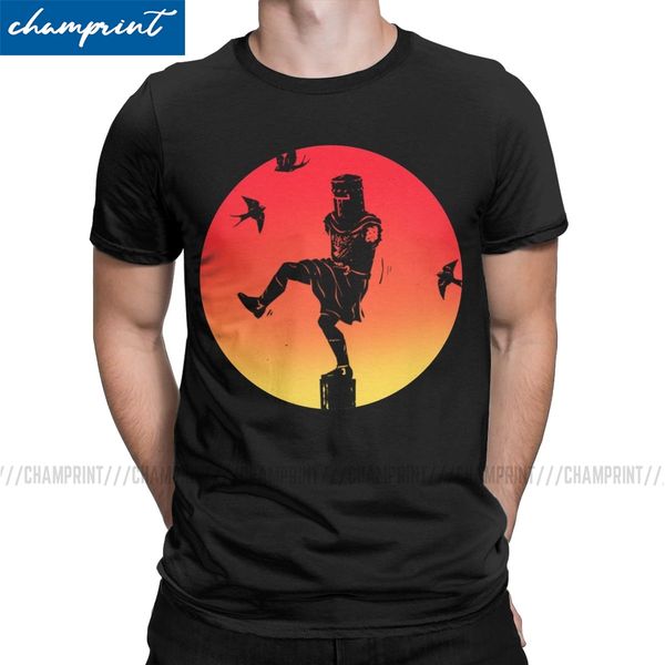 

black night ninja sunset silly walks t-shirts men monty python and the holy grail arthur novelty cotton tee shirt graphic