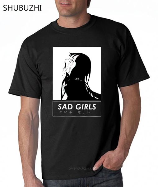 

грустно девушка аниме рубашка, nu гот, сэмпай, ahegao коротким рукавом мужская футболка мужские бренд teeshirt мужчины хлопка лета тенниски